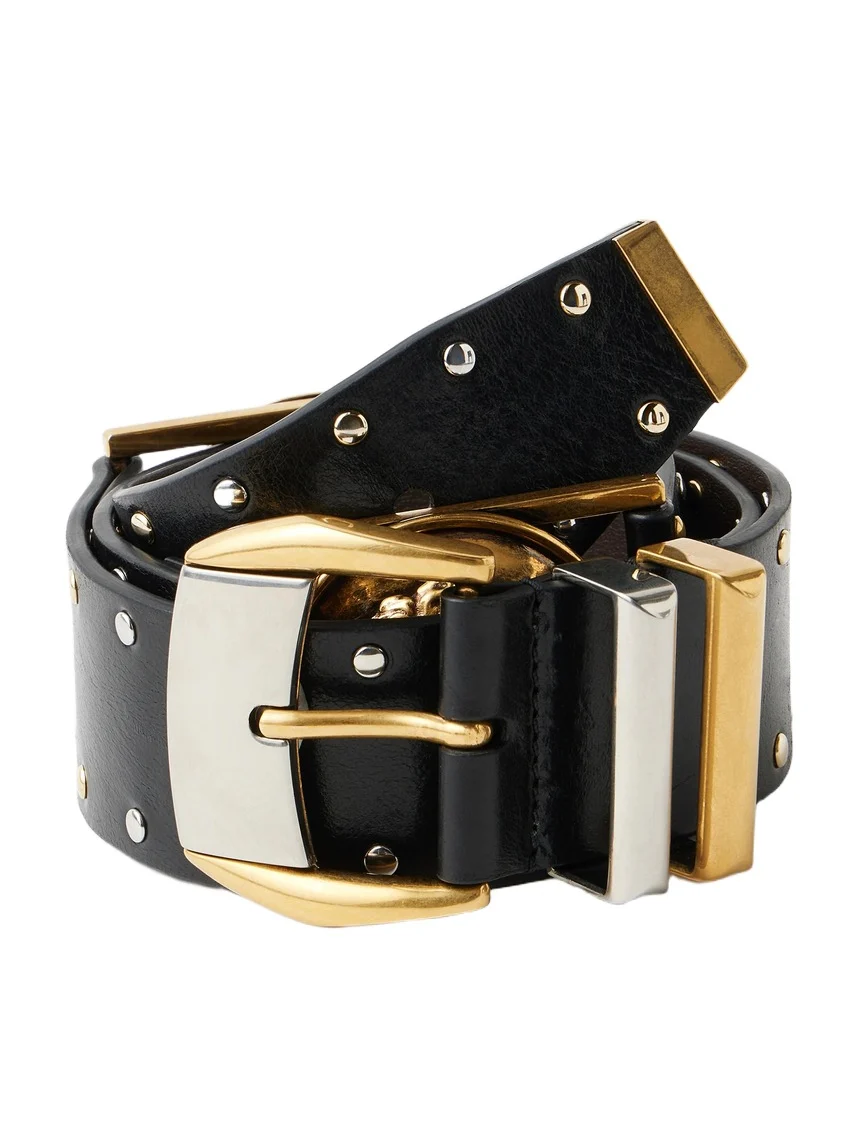 Versace Studded Leather Belt 4 cm