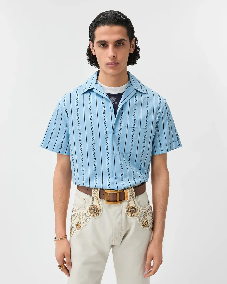 Versace Jacquard Cotton-Silk Regular Shirt | Thumbnail 2