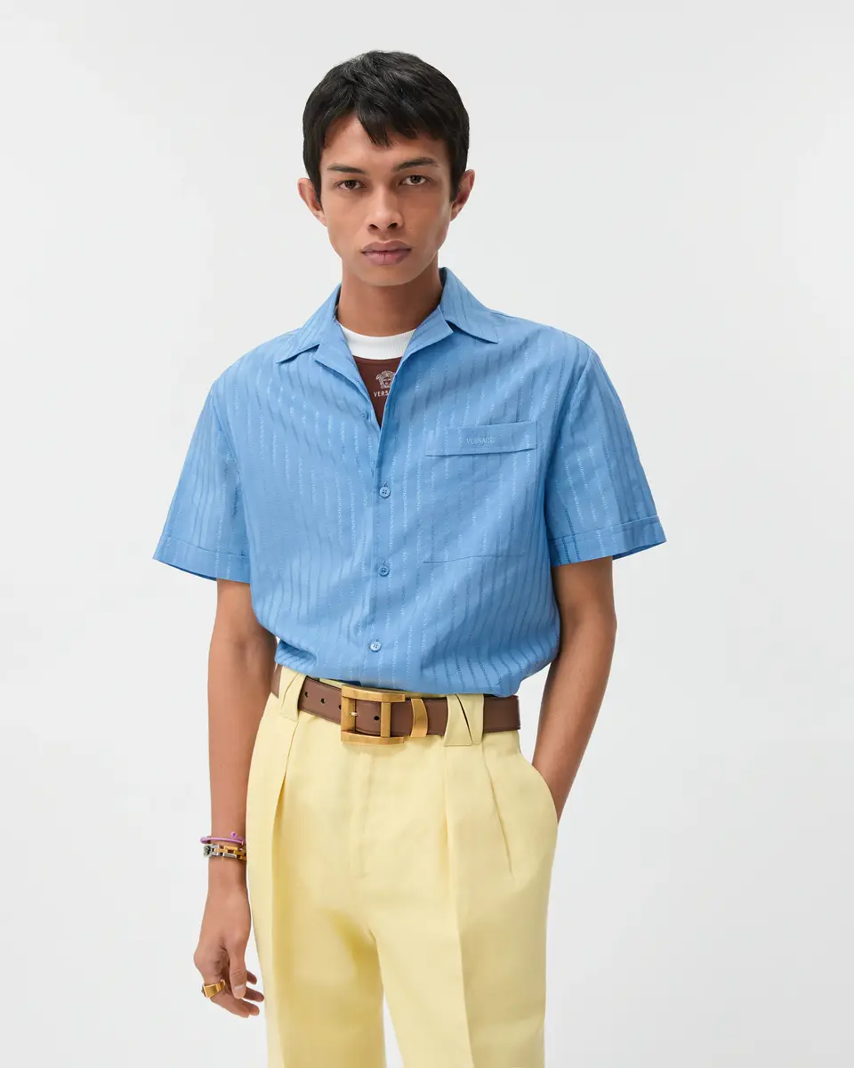 Versace Jacquard Cotton-Silk Regular Shirt | Thumbnail 2