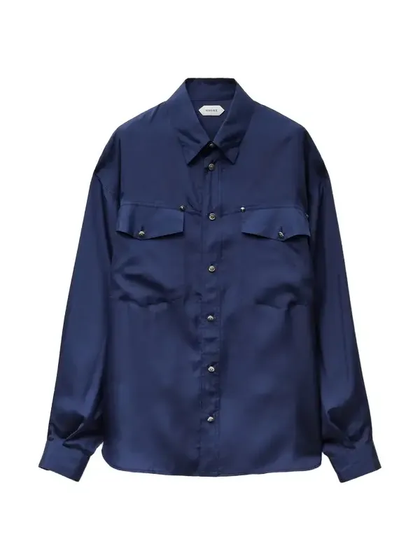 Embroidered-Detail Silk-Poplin Shirt