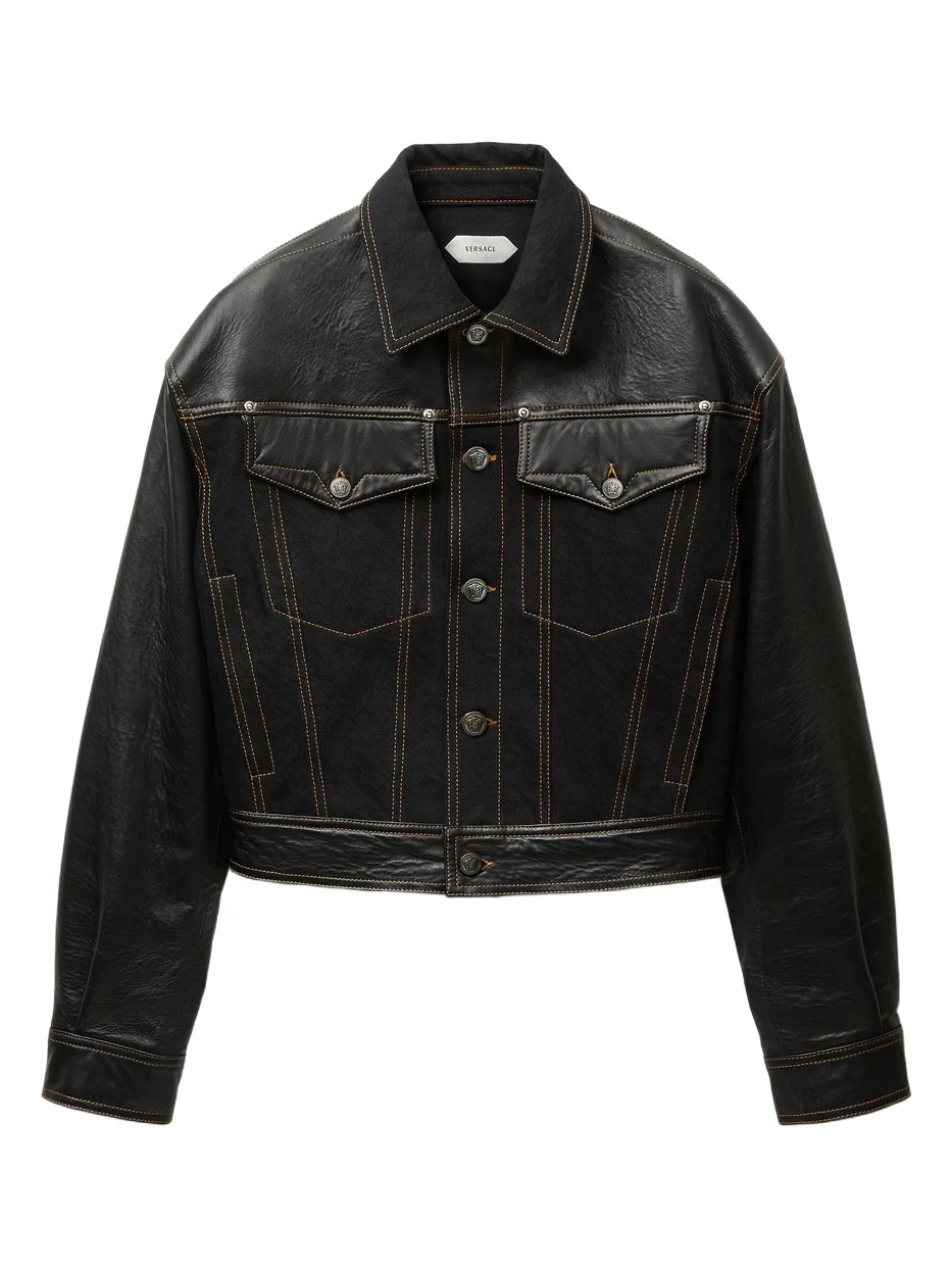 Versace Denim & Leather Blouson