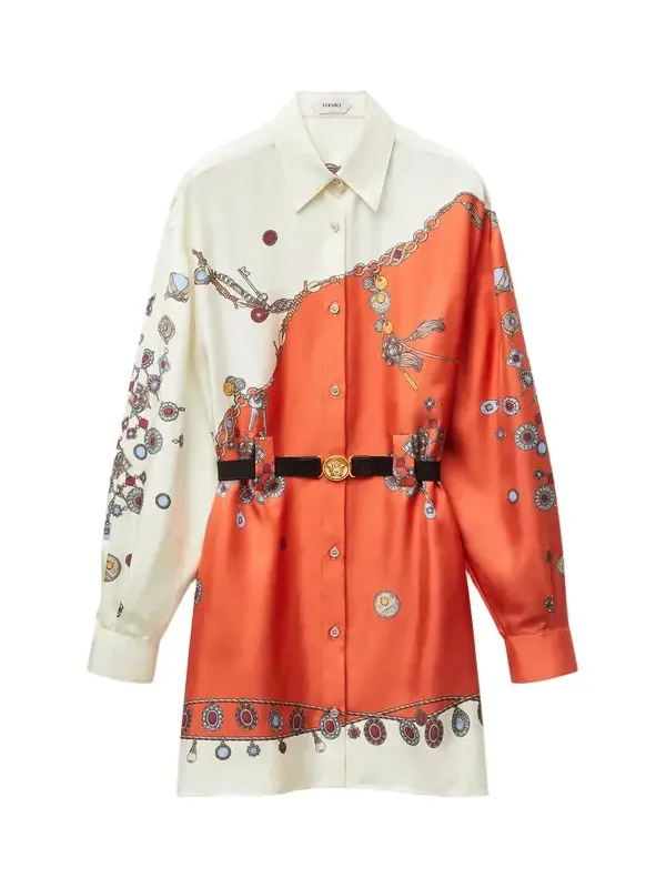 Printed Silk Twill Mini Dress