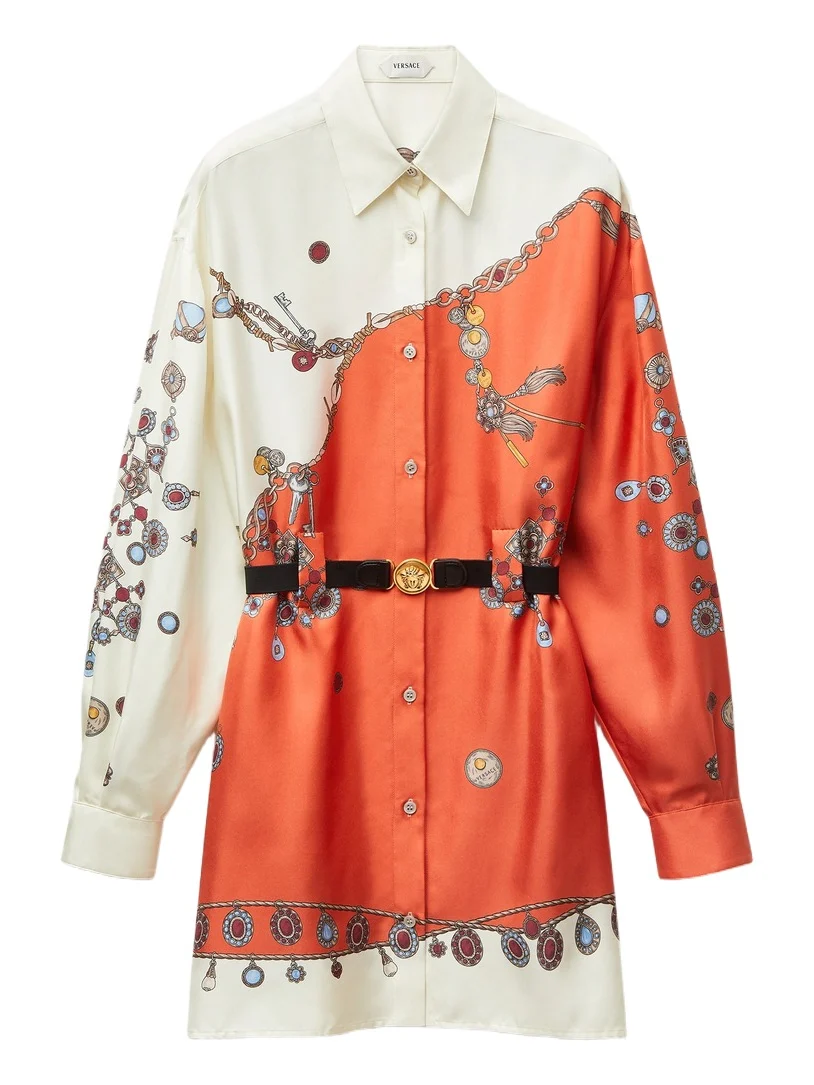 Printed Silk Twill Mini Dress