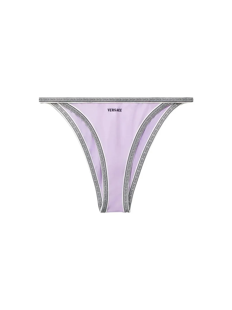 Versace Embroidered-Logo Bikini Bottoms