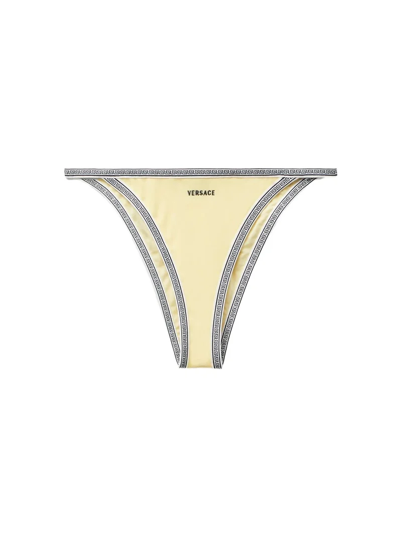 Versace Embroidered-Logo Bikini Bottoms