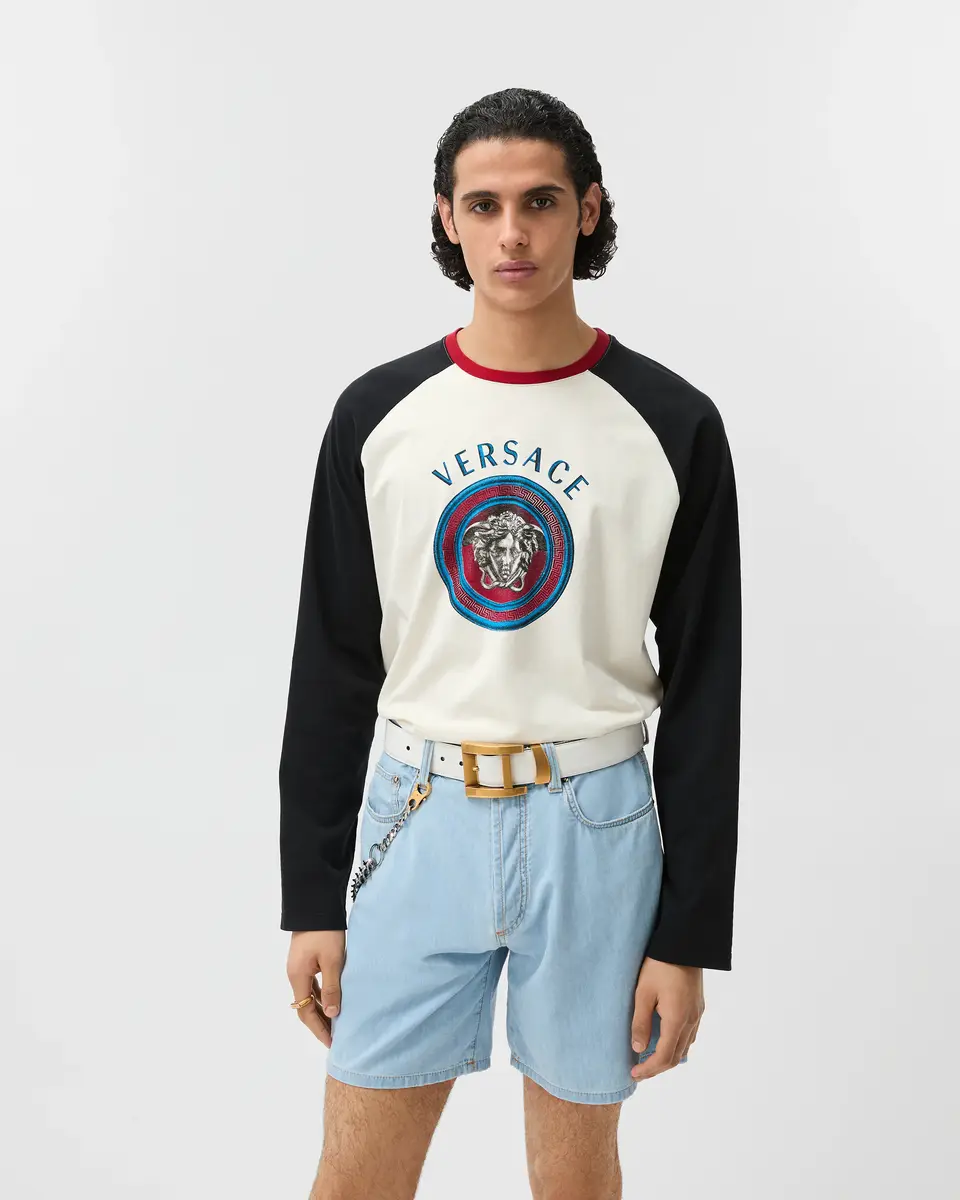Versace Printed Cotton-Jersey Regular T-Shirt | Thumbnail 2
