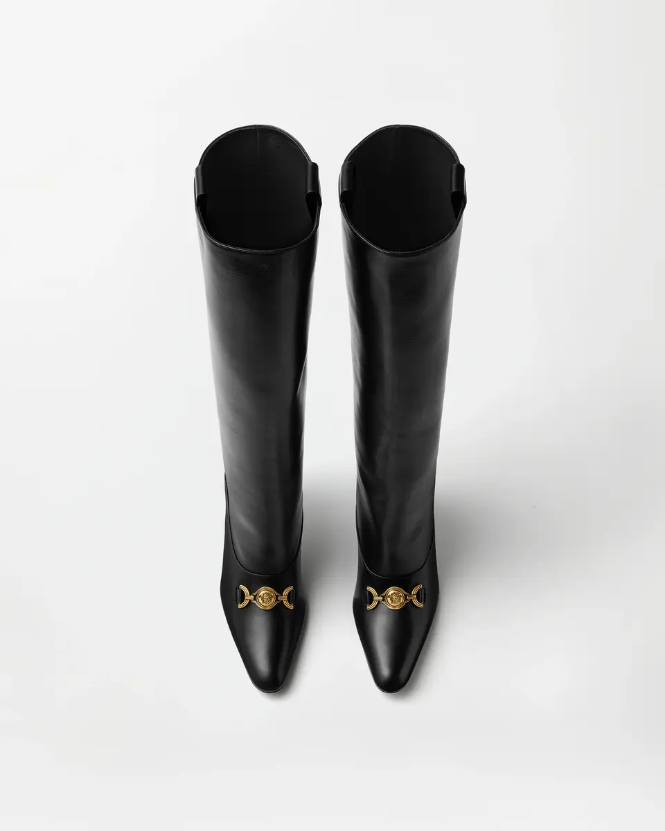 Versace Marisa Leather Boots 90 mm | Thumbnail 2