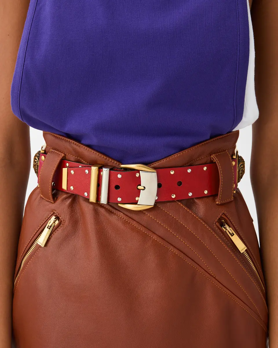Versace Studded Leather Belt 4 cm | Thumbnail 2 Versace Studded Leather Belt 4 cm | Thumbnail 2