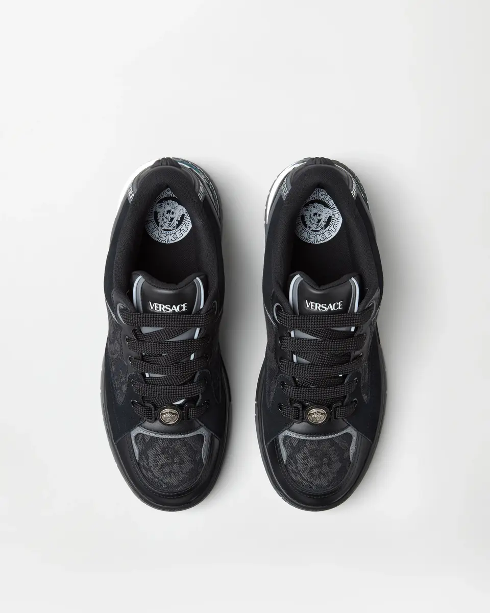 Versace Biggie Basket Jacquard Leather Sneakers | Thumbnail 2 Versace Biggie Basket Jacquard Leather Sneakers | Thumbnail 2