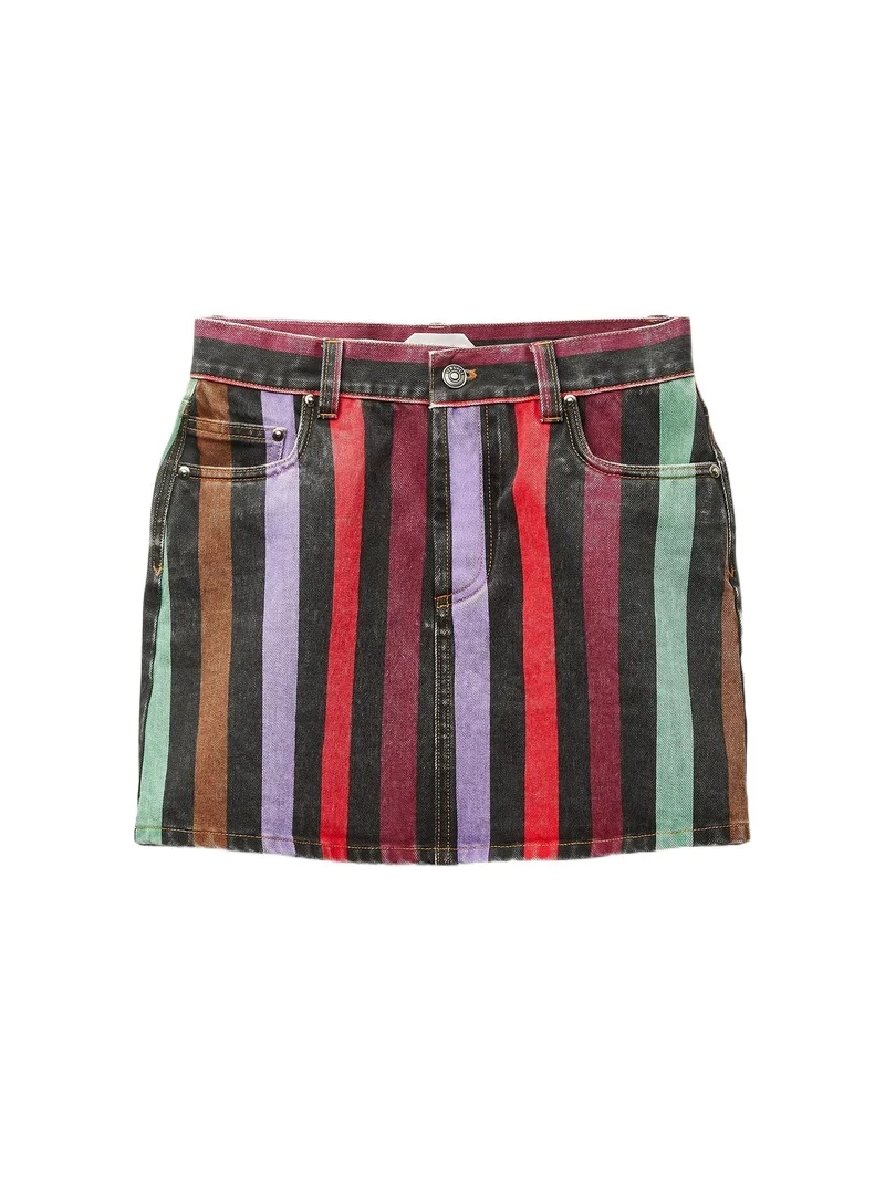 Striped Denim Mini Skirt Striped Denim Mini Skirt
