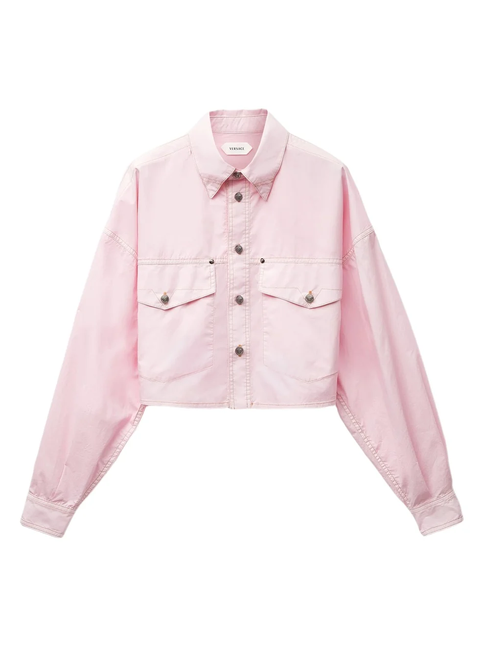 Versace Cotton-Poplin Crop Shirt