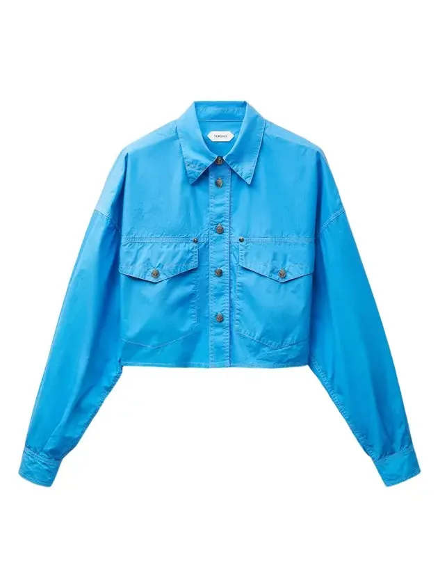 Cotton-Poplin Crop Shirt