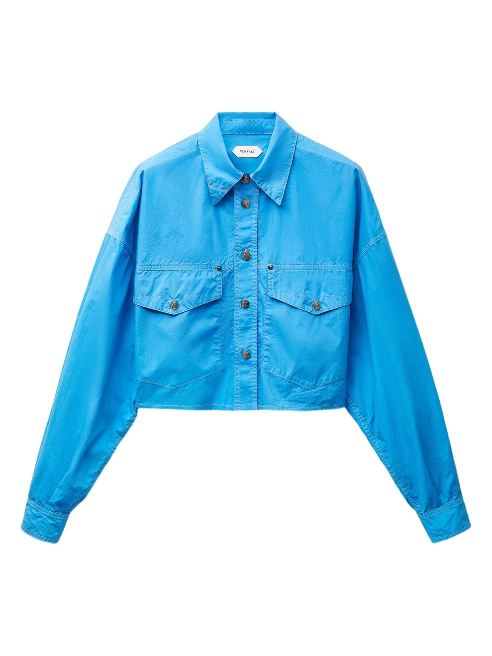 Versace Cotton-Poplin Crop Shirt