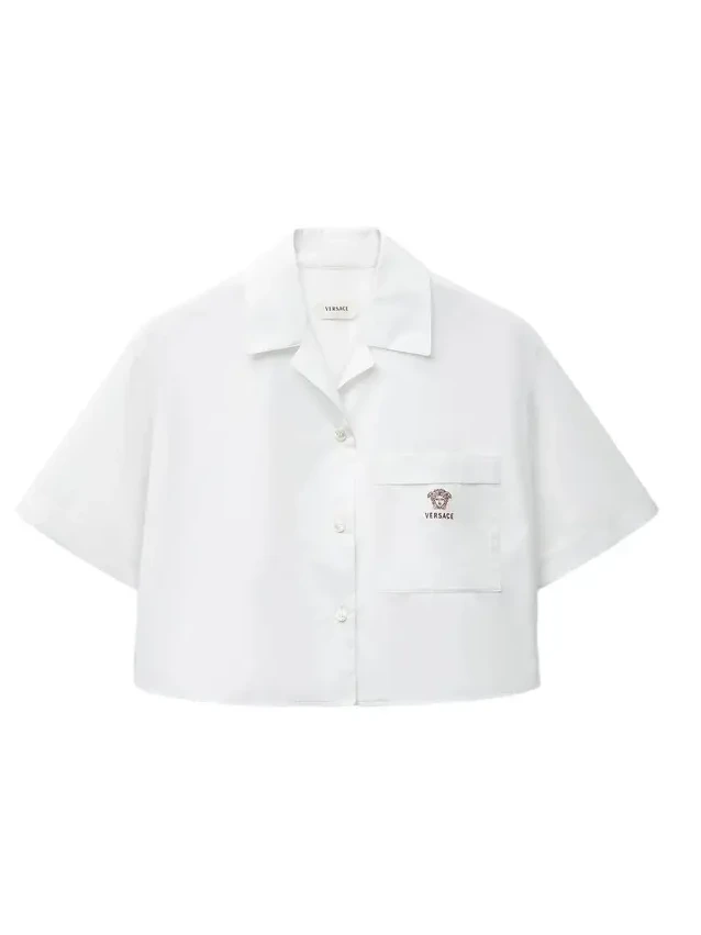 Cotton-Poplin Crop Shirt