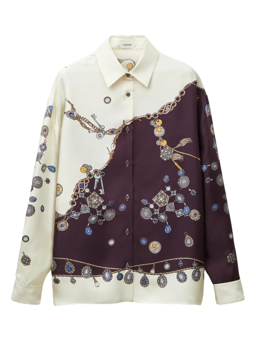 Versace Printed Silk Twill Shirt