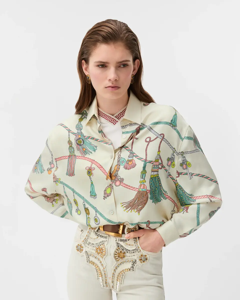 Versace Printed Silk Twill Shirt | Thumbnail 2 Versace Printed Silk Twill Shirt | Thumbnail 2