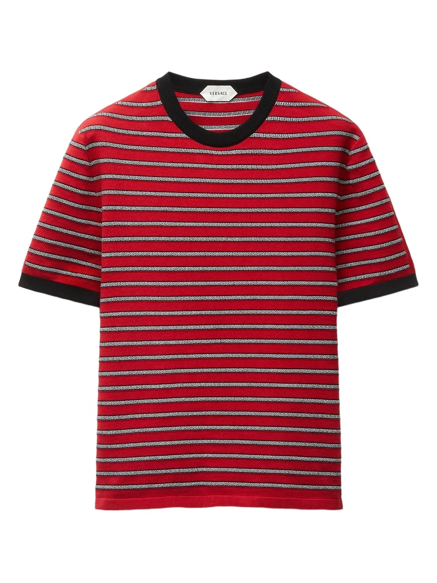 Versace Jacquard Cotton-Blend Knit T-Shirt