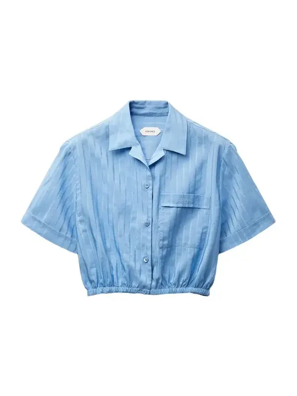 Versace Jacquard Cotton-Silk Crop Shirt