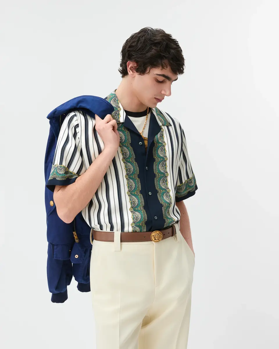 Versace Printed Crêpe De Chine Silk Shirt | Thumbnail 2