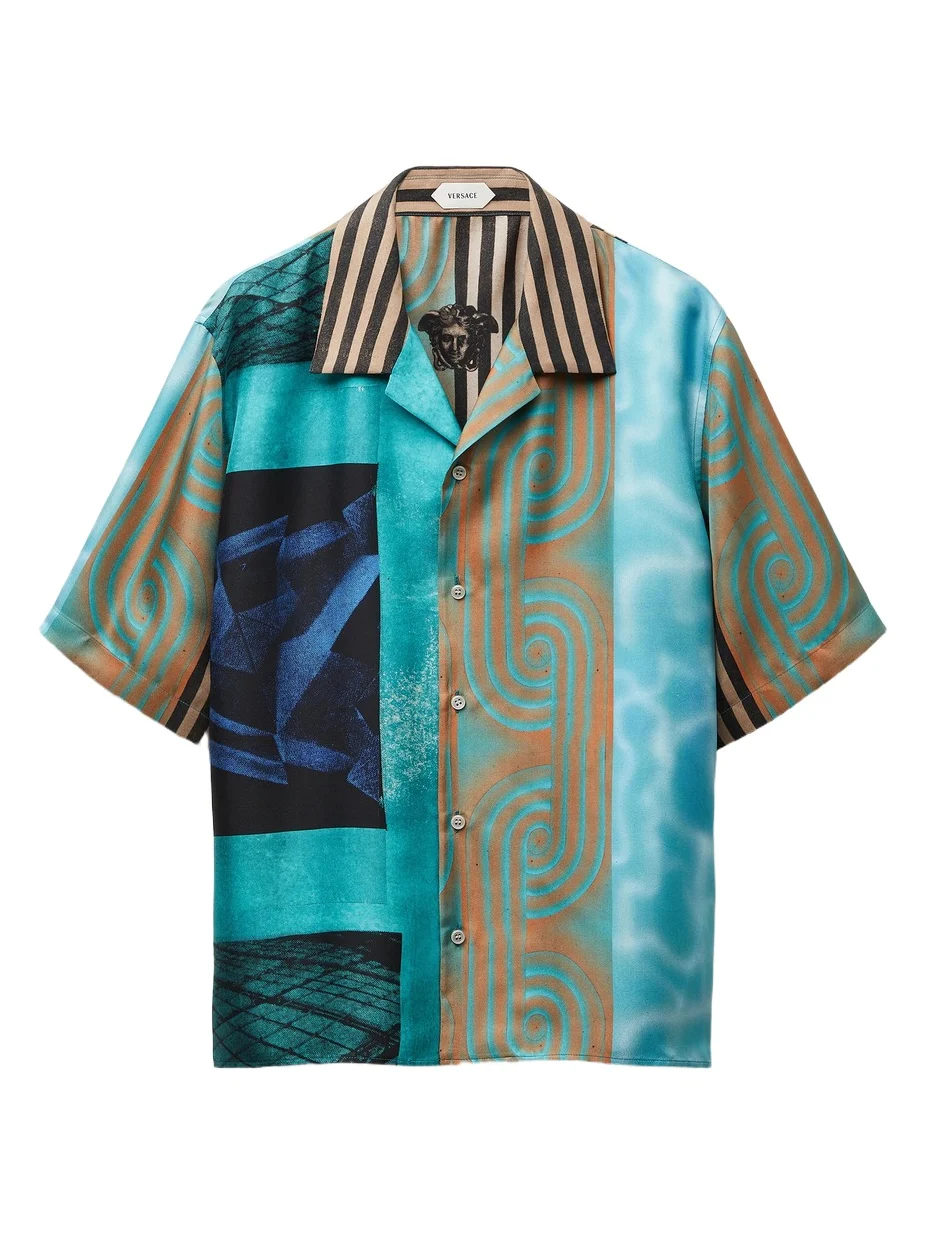 Versace Printed Silk Twill Shirt