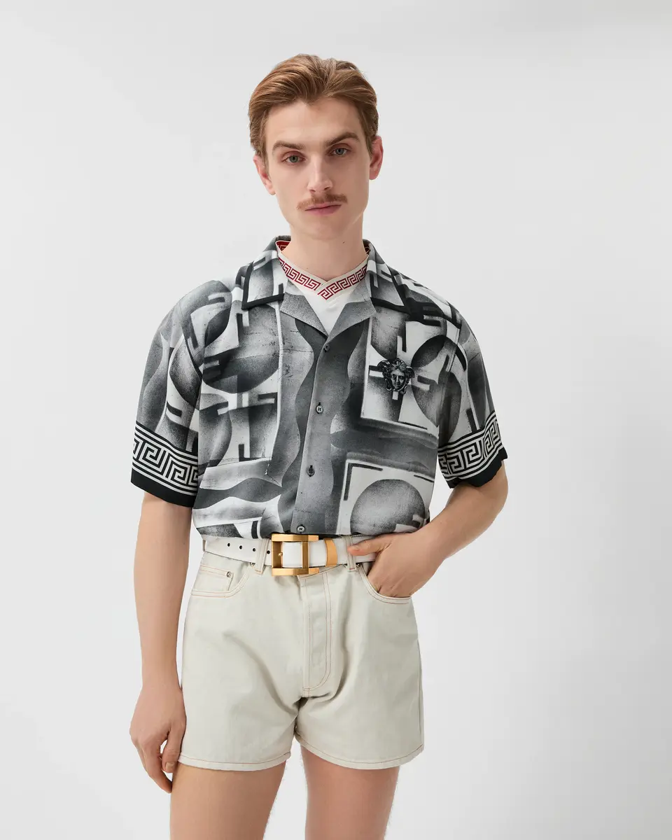 Versace Printed Crêpe De Chine Silk Shirt | Thumbnail 2 Versace Printed Crêpe De Chine Silk Shirt | Thumbnail 2