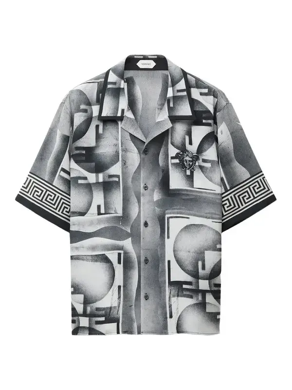 Versace Printed Crêpe De Chine Silk Shirt