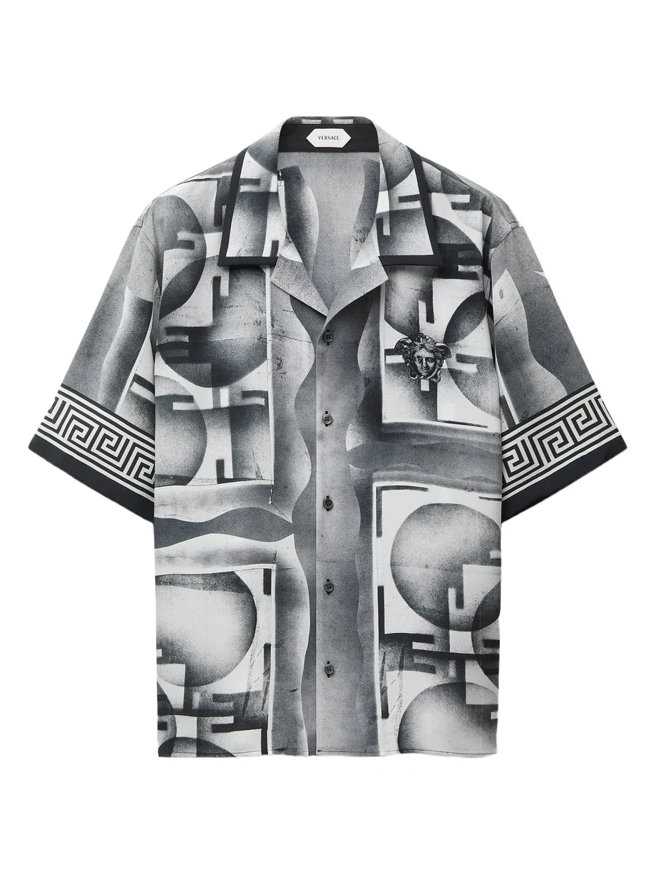 Versace Printed Crêpe De Chine Silk Shirt
