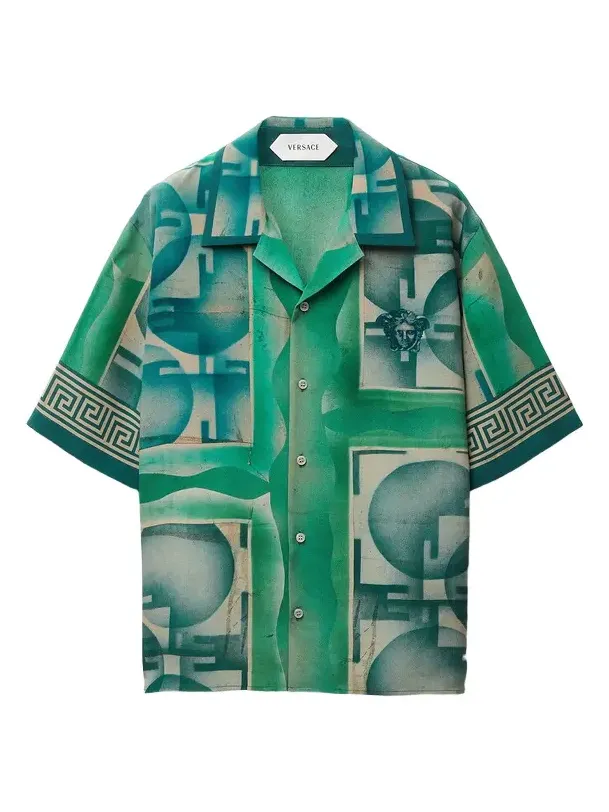 Versace Printed Crêpe De Chine Silk Shirt
