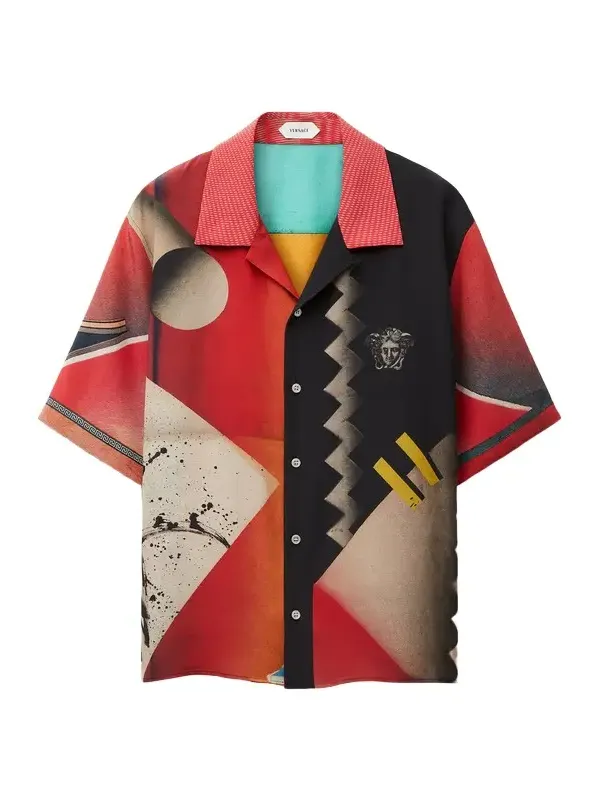 Versace Printed Crêpe De Chine Silk Shirt