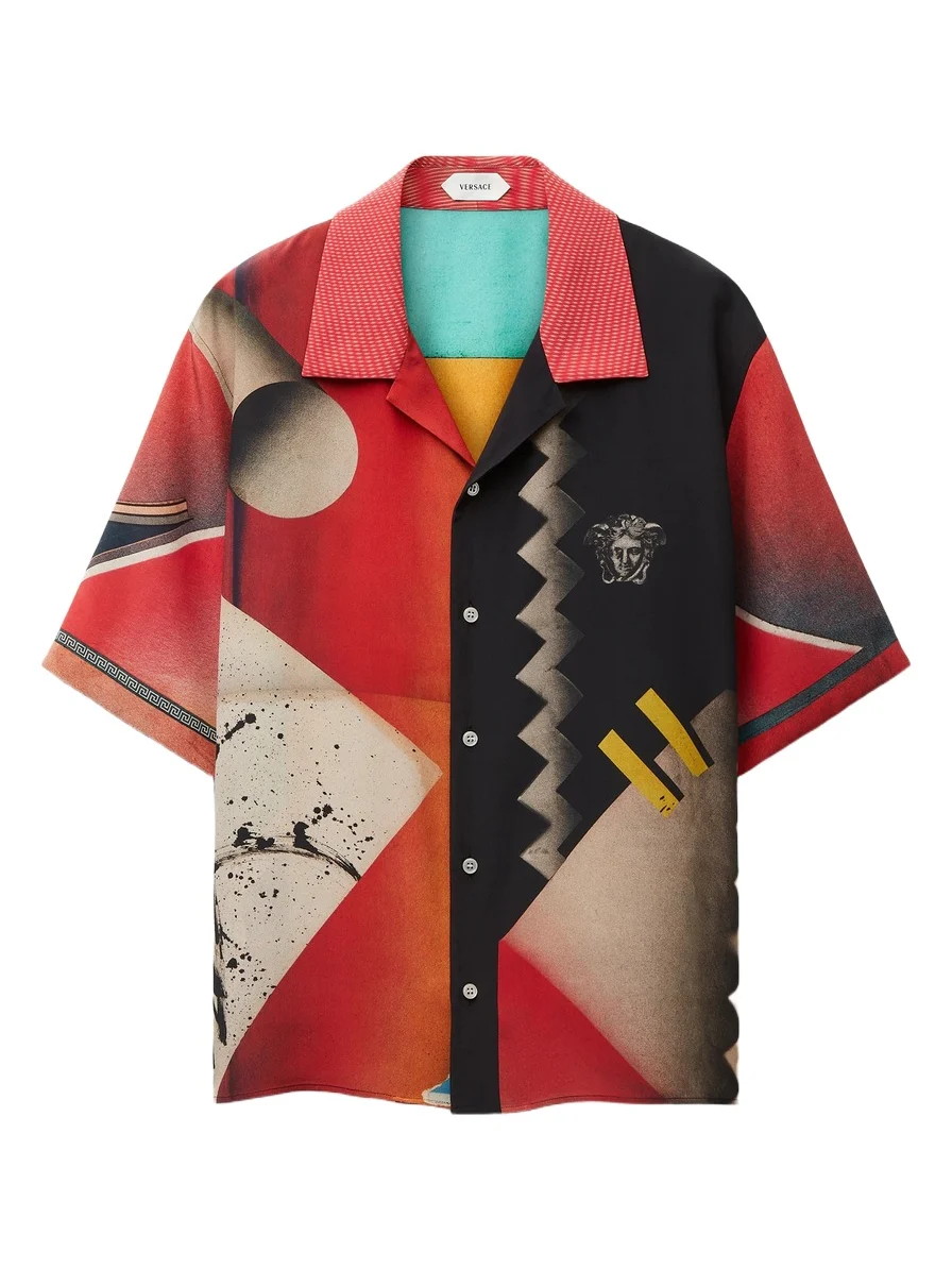 Versace Printed Crêpe De Chine Silk Shirt