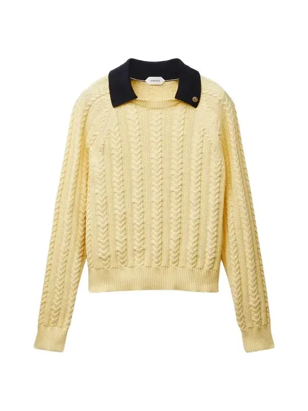Versace Cotton Cable Knit Polo