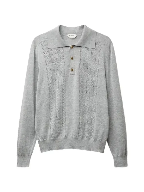 Versace Silk-Cotton Knit Polo