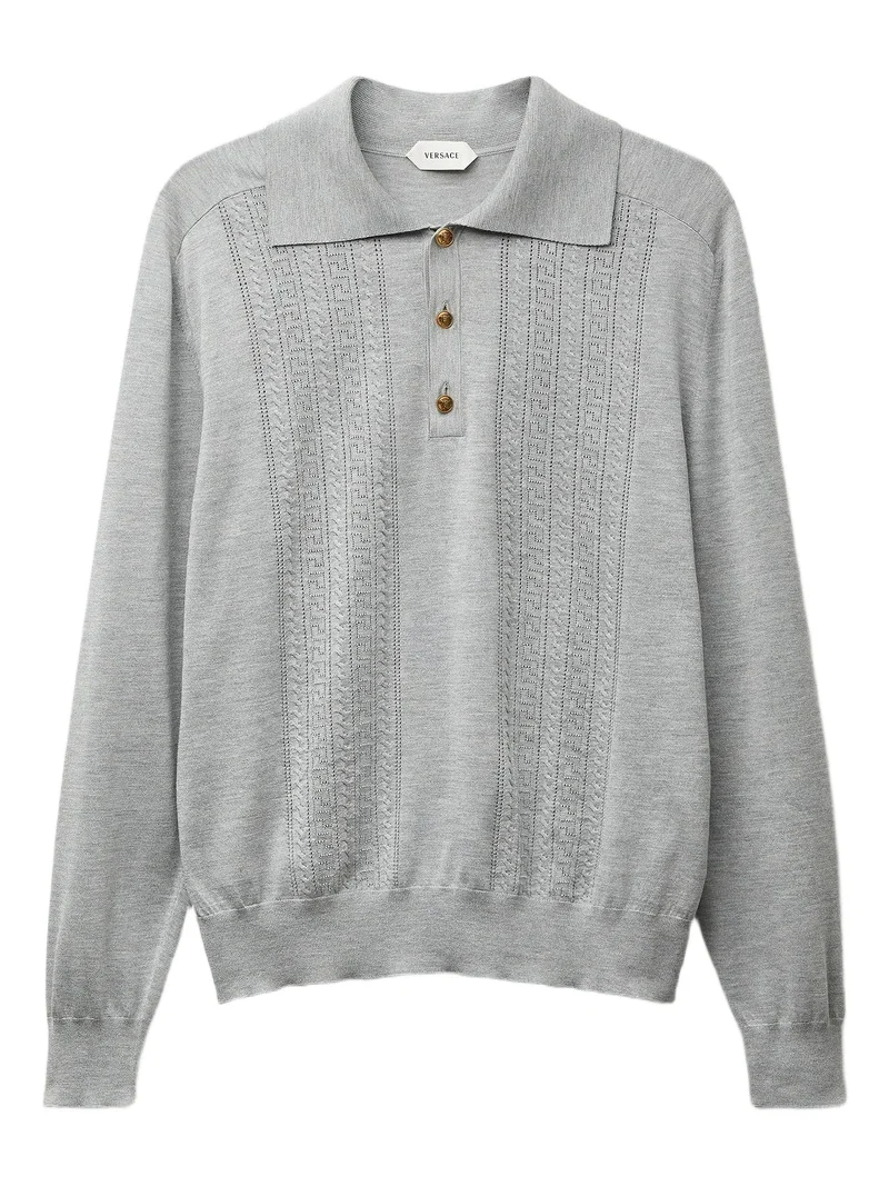 Versace Silk-Cotton Knit Polo