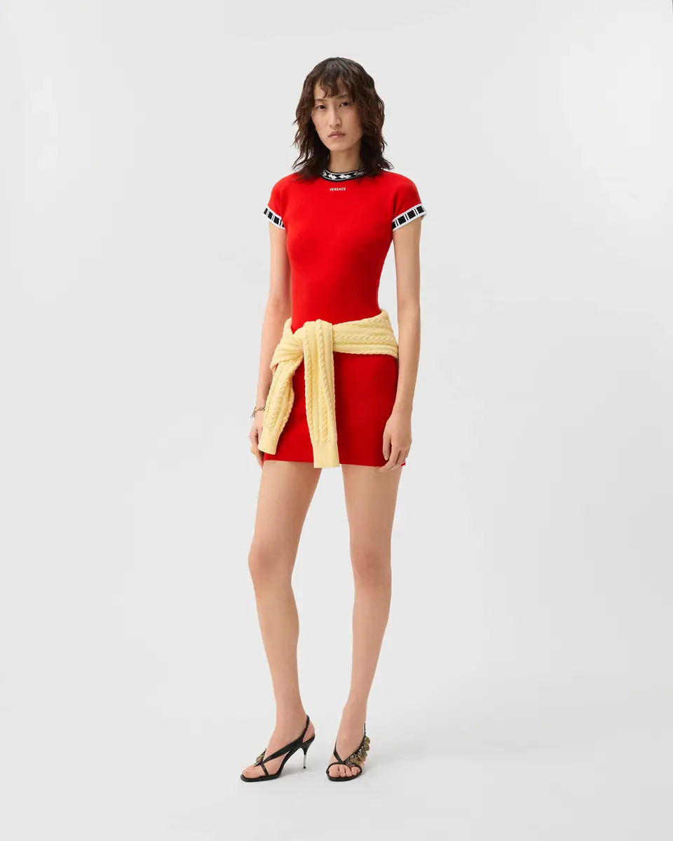 Versace Cotton Knit Mini Dress | Thumbnail 2 Versace Cotton Knit Mini Dress | Thumbnail 2