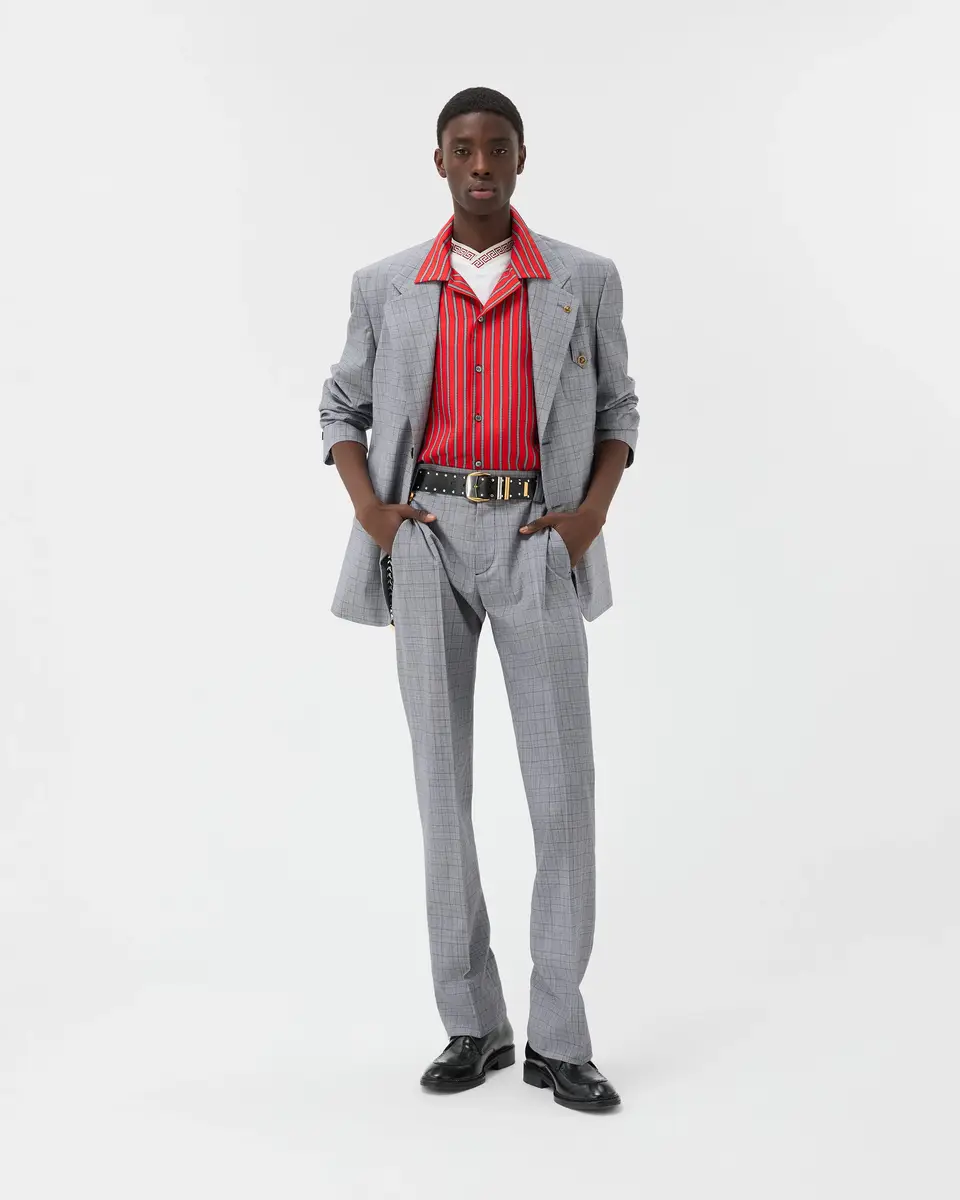 Versace Prince Of Wales Wool Pants | Thumbnail 2 Versace Prince Of Wales Wool Pants | Thumbnail 2