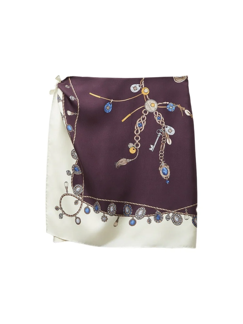 Printed Silk Twill Mini Skirt Printed Silk Twill Mini Skirt