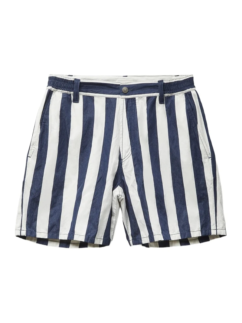 Versace Striped Cotton Denim Shorts
