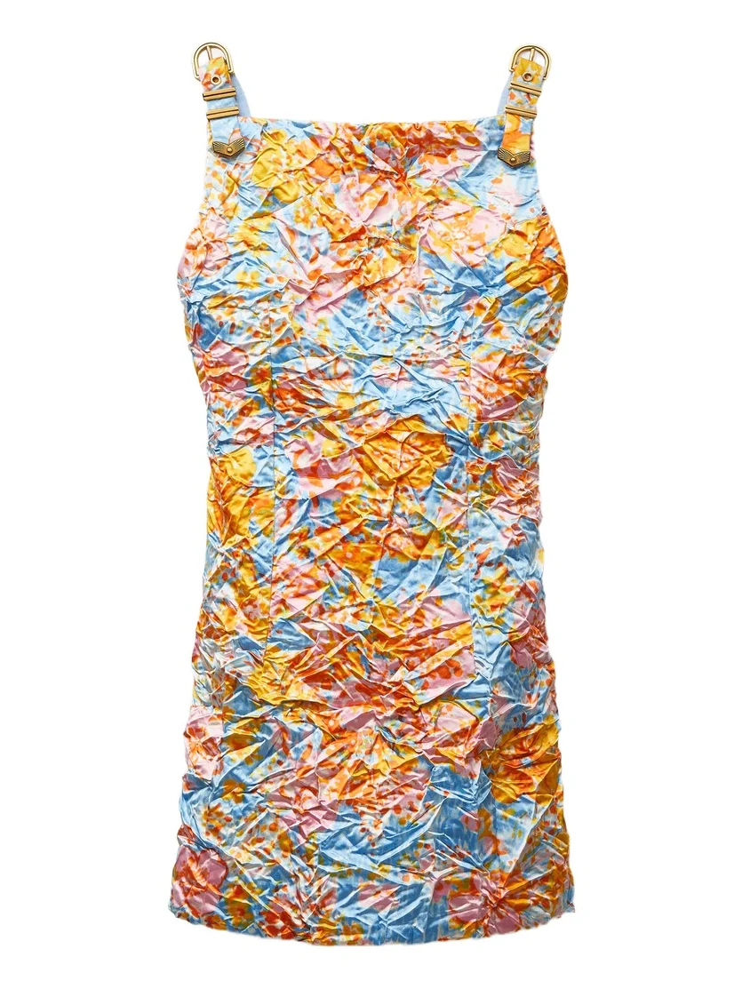 Versace Printed Silk Duchesse Mini Dress