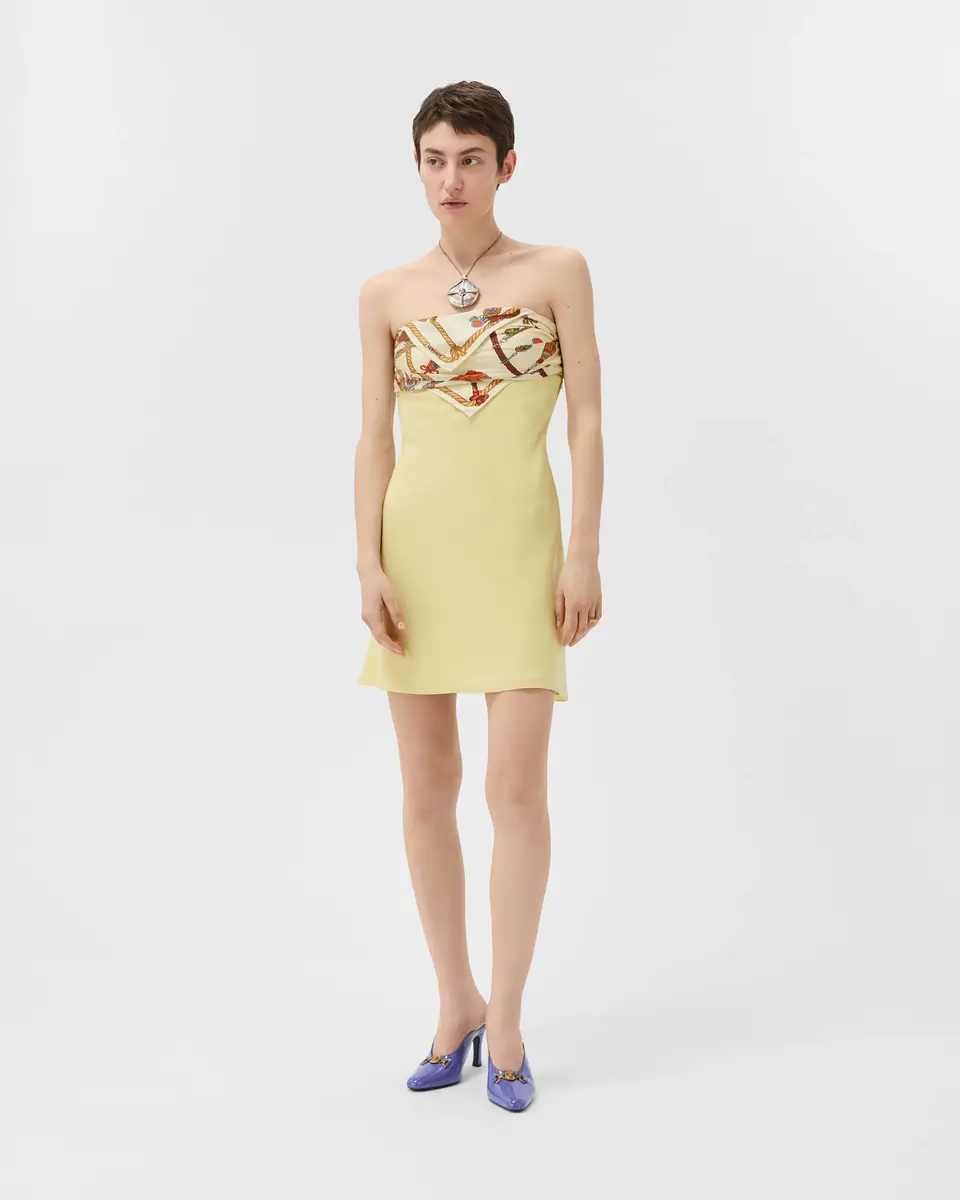 Versace Silk Crêpe Marocaine Strapless Mini Dress | Thumbnail 2