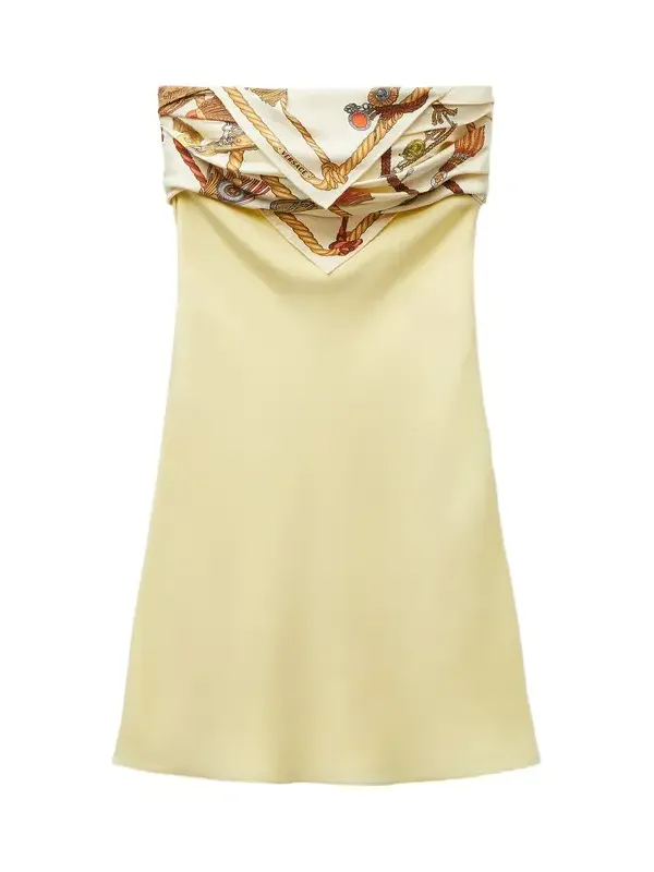 Silk Crêpe Marocaine Strapless Mini Dress