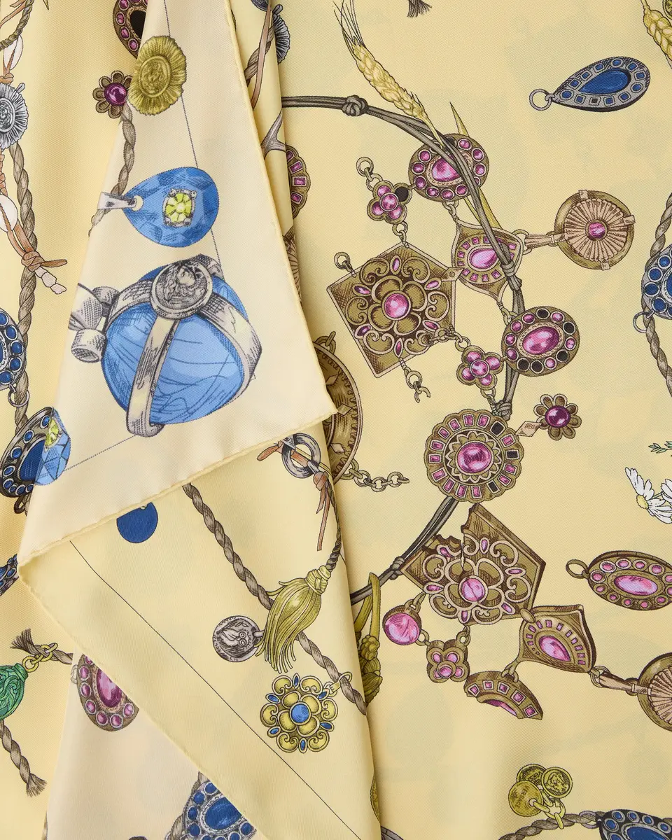 Versace Printed Silk Twill Midi Skirt | Thumbnail 2