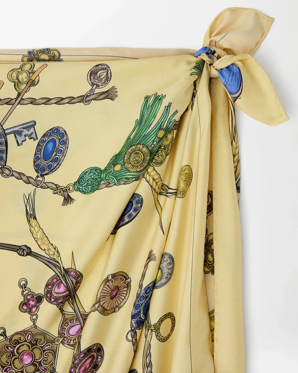 Versace Printed Silk Twill Midi Dress | Thumbnail 2 Versace Printed Silk Twill Midi Dress | Thumbnail 2