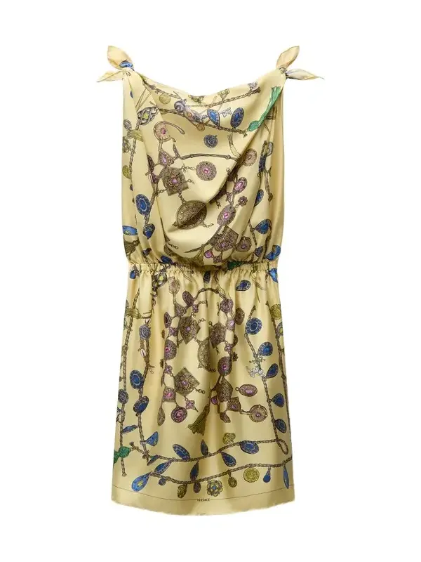 Printed Silk Twill Midi Dress