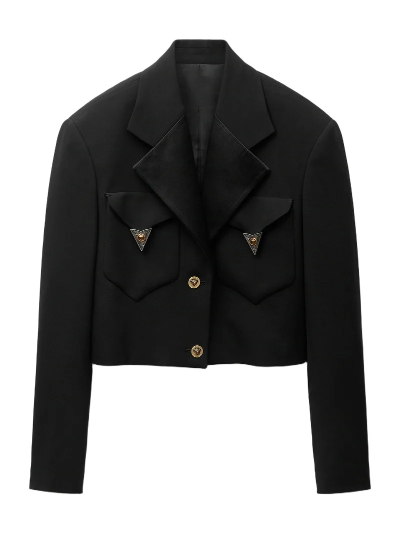 Versace Wool Crop Blazer