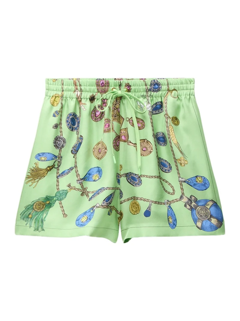 Printed Silk Twill Shorts Printed Silk Twill Shorts