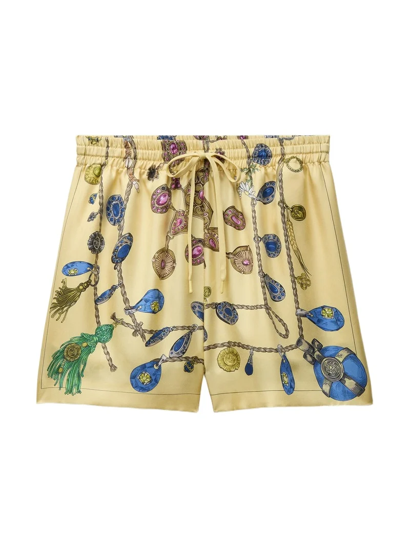 Printed Silk Twill Shorts Printed Silk Twill Shorts
