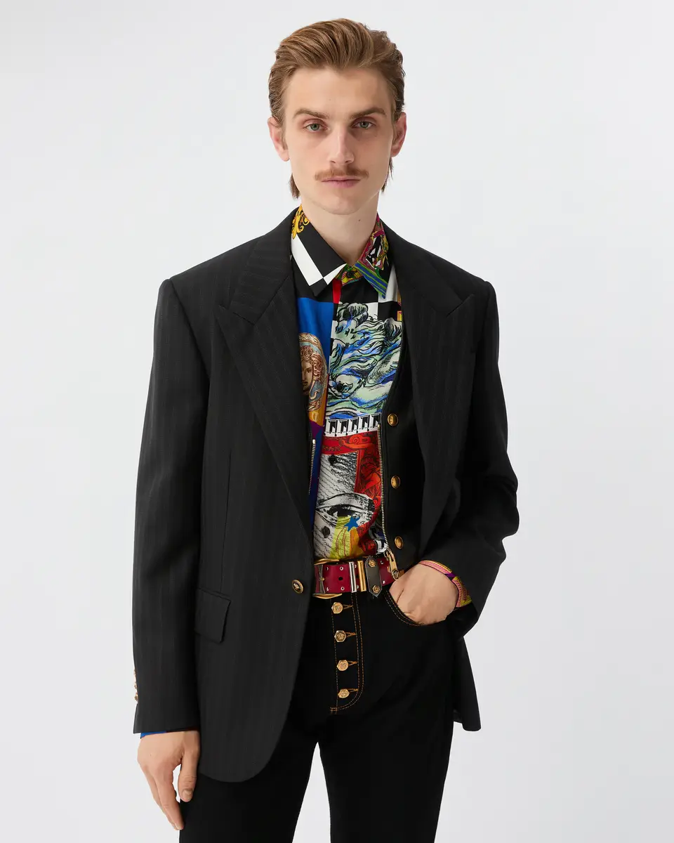 Versace Jacquard Wool Blazer | Thumbnail 2