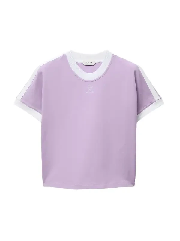 Versace Embroidered-Logo Stretch Cotton-Jersey T-Shirt