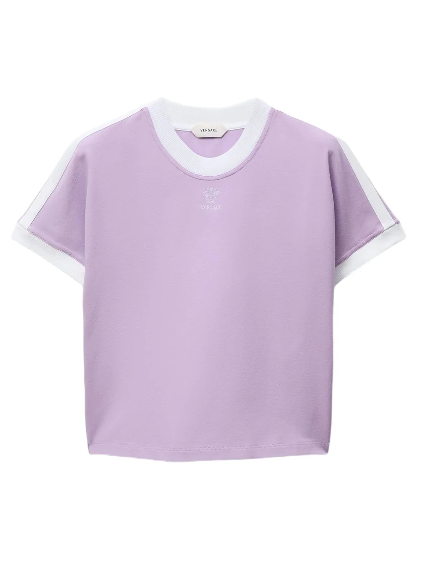 Versace Embroidered-Logo Stretch Cotton-Jersey T-Shirt