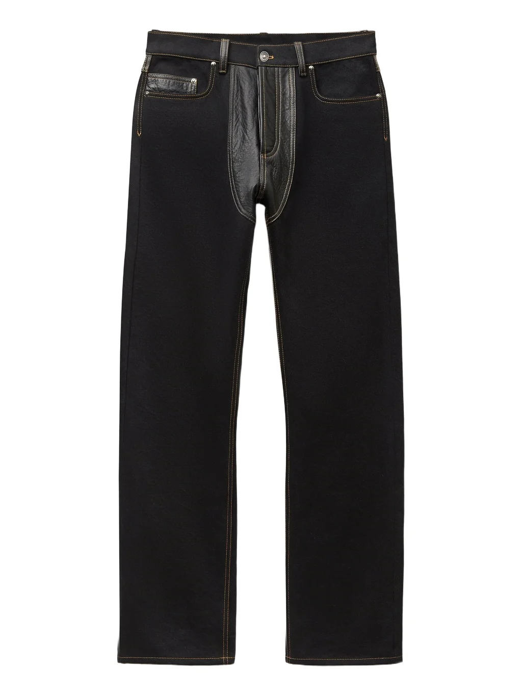 Denim & Leather Straight Jeans Denim & Leather Straight Jeans